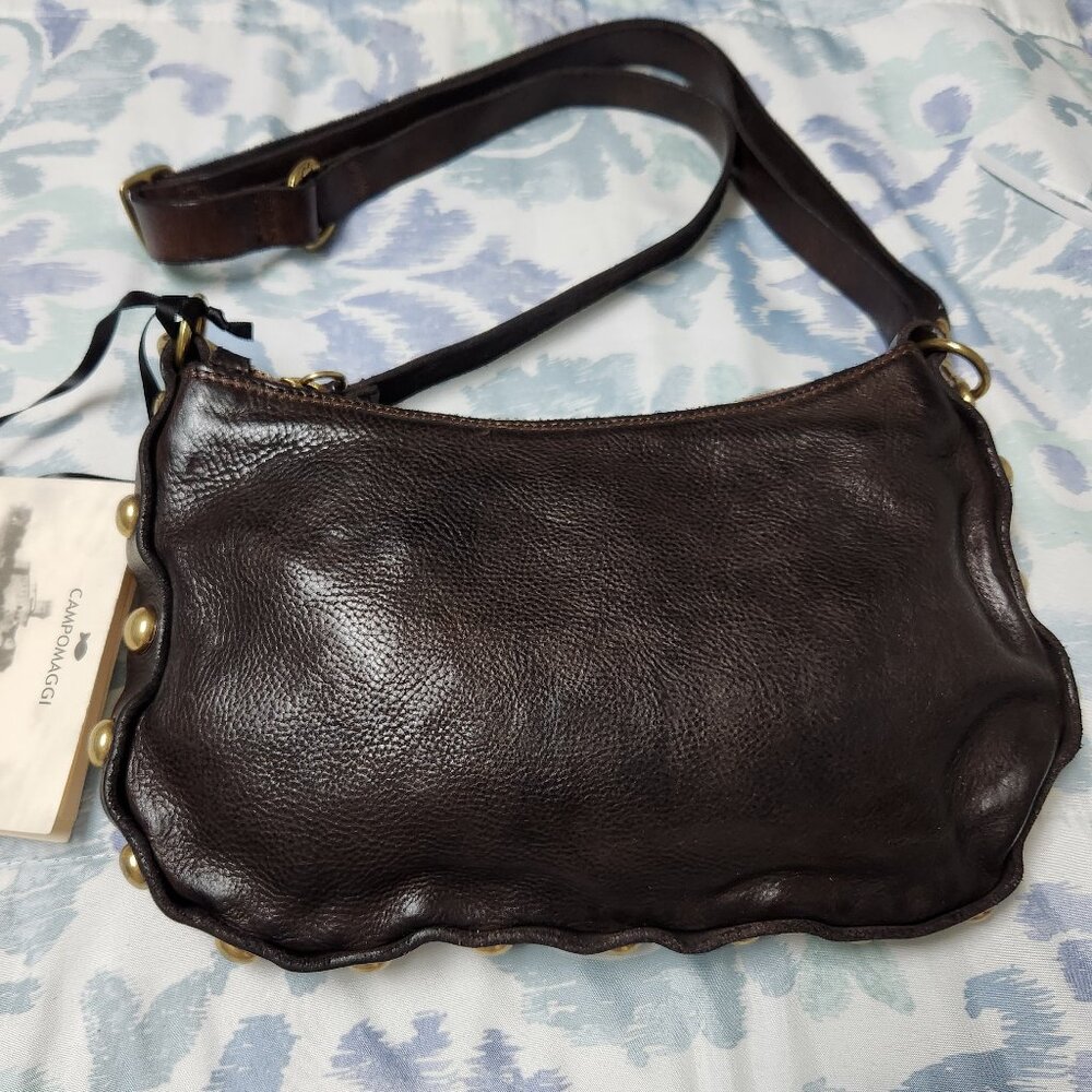 Campomaggi Studded Crossbody Bag Dark Brown NWT Last 1